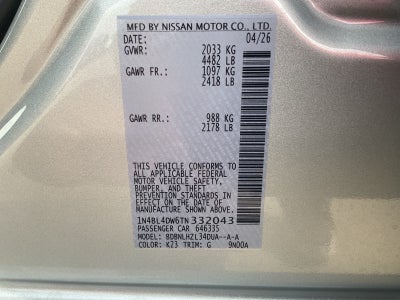 2026 Nissan Altima SV