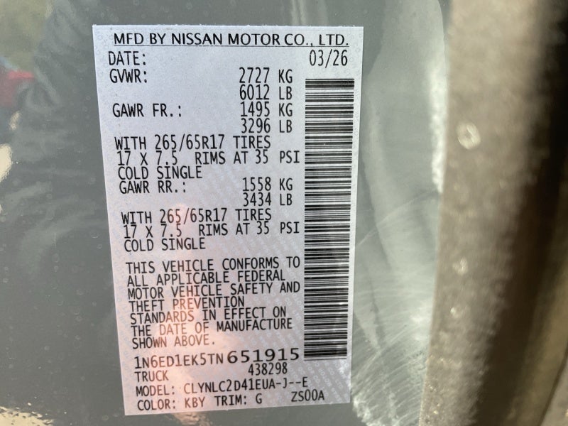 2026 Nissan Frontier Crew Cab SV