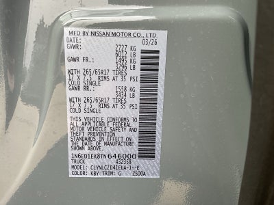 2026 Nissan Frontier Crew Cab SV