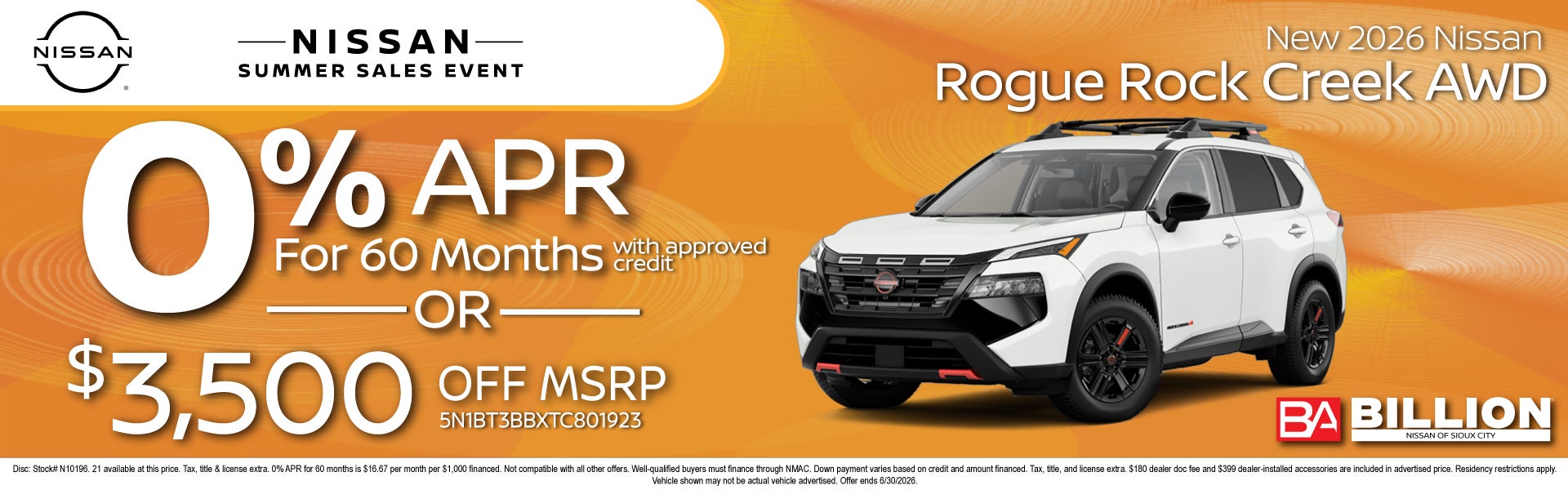 NEW 2026 NISSAN ROGUE ROCK CREEK