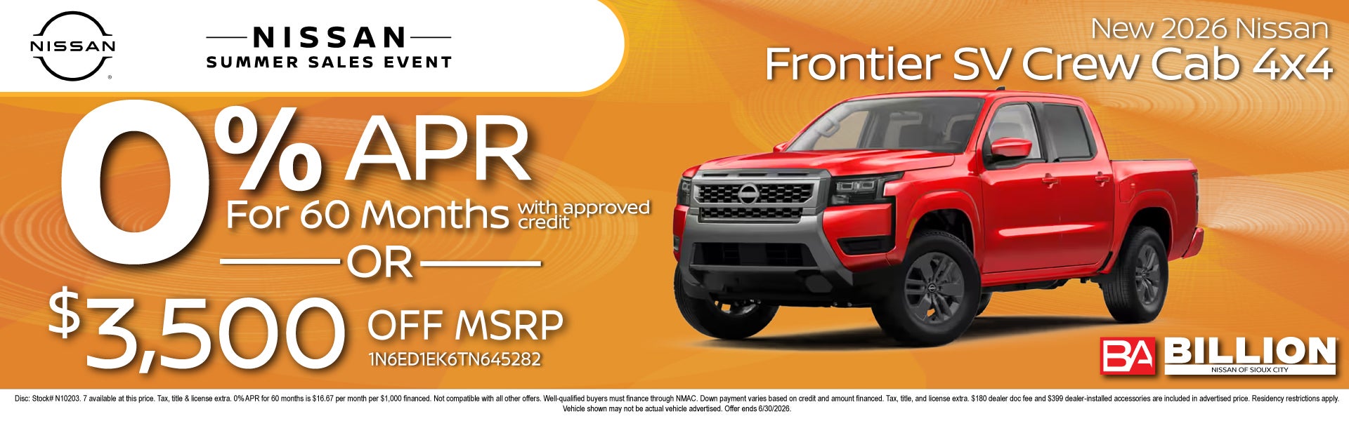NEW 2026 NISSAN FRONTIER SV CREW CAB