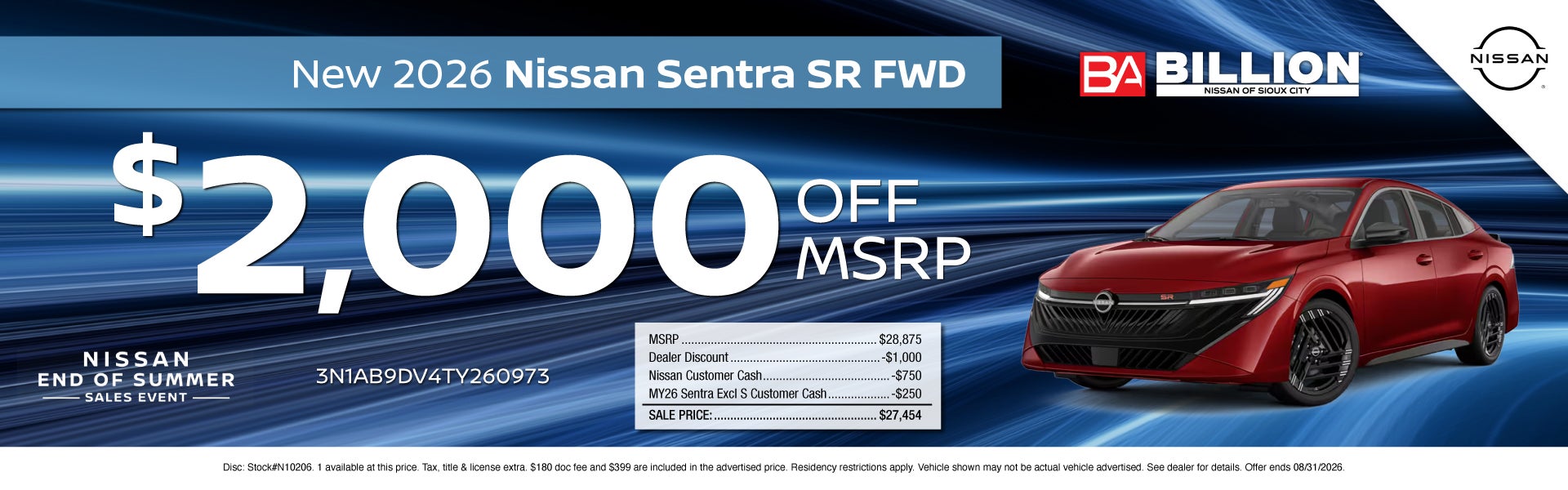 NEW 2026 NISSAN SENTRA SR