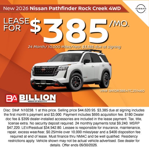 NEW 2026 NISSAN PATHFINDER ROCK CREEK