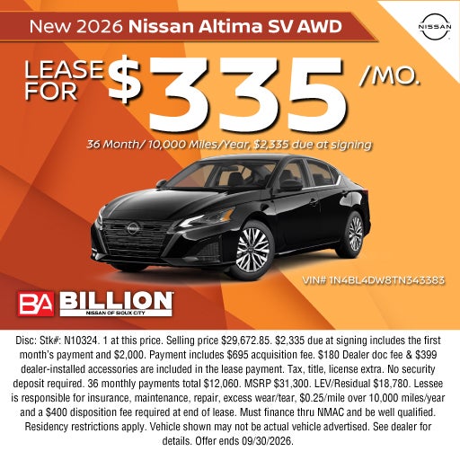 NEW 2026 NISSAN ALTIMA SV