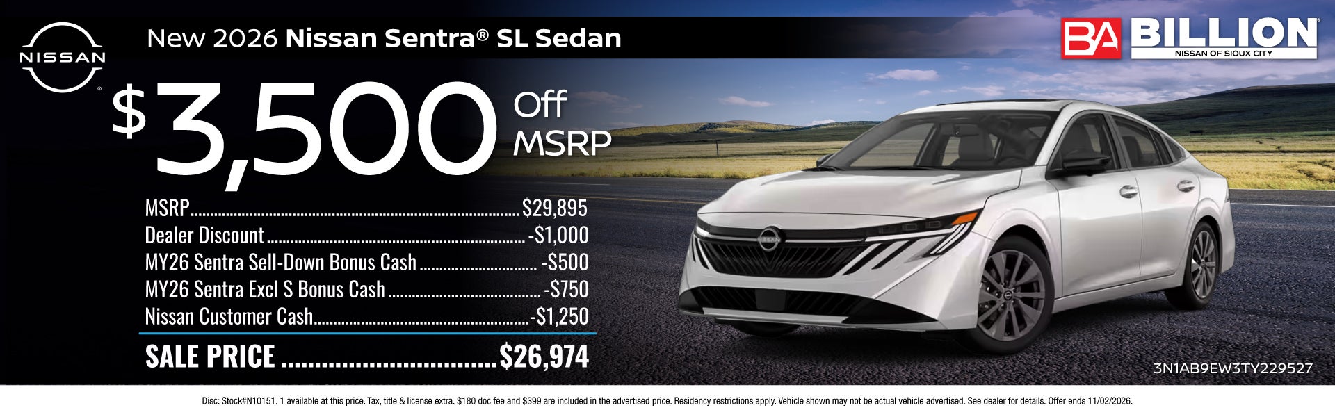 NEW 2026 NISSAN SENTRA SL SEDAN