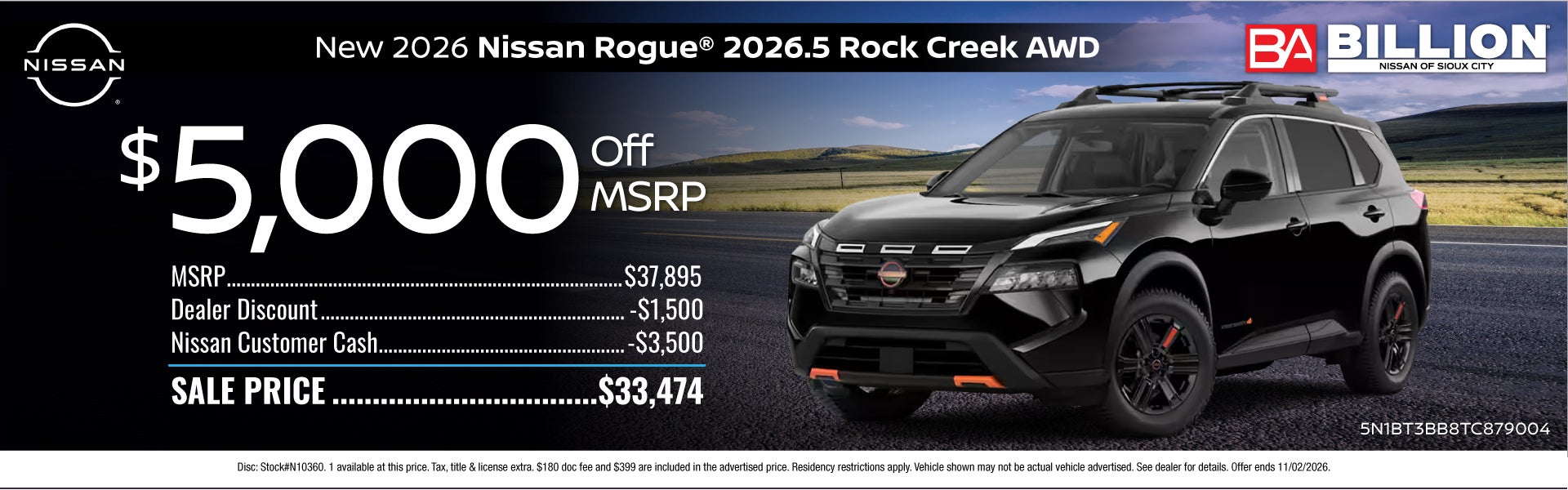 NEW 2026 NISSAN ROGUE ROCK CREEK